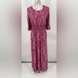 Seven Islands‎ maxi dress, pink and white, size Large